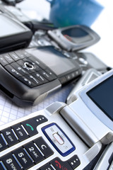 Obraz premium A bounchy of mobile.