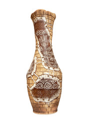 Ancient greek vase on white background