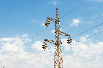 transmission line with high voltage cabels