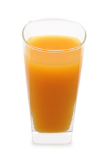 Glass of juice isolated over  white background