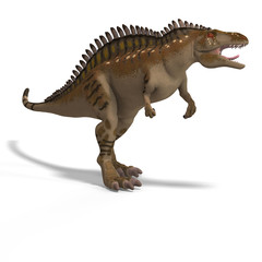 Dinosaur Acrocanthosaurus With Clipping Path over White