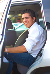 teen out a car