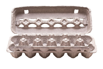 empty egg container isolated on white rich in detail