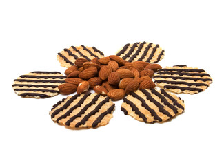 nuts and pastry isolated on white