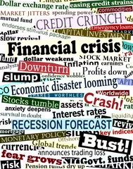 Papier Peint photo Journaux Les gros titres de la crise financière