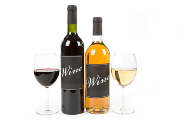 Wine Bottle with white background