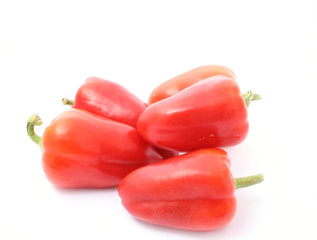 fresh peppers isolated on white