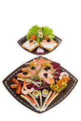 Gourmet smoked salmon dish and toast