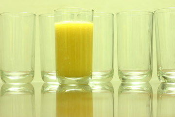 Empty and full glasses