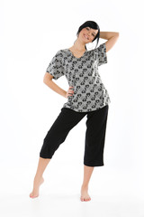 Fototapeta premium Young woman in house dress