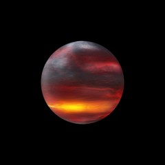 red planet on black background © Witold Krasowski