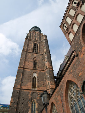 Very high christcross in poland city Wroclaw