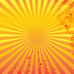 Picture from spined lines on the yellow background