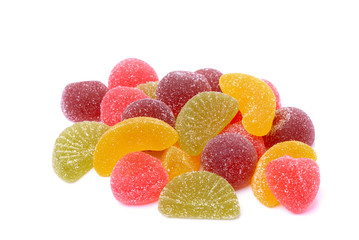 Fruit candy isolated on white