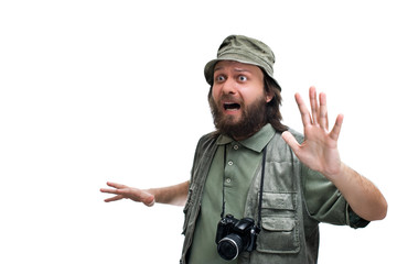 Scared safari photographer