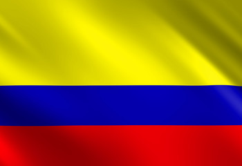 Fototapeta premium Colombian flag waving in the wind
