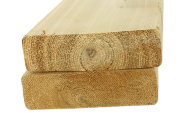Wood lumber boards isolated