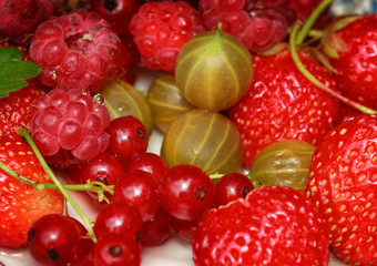 Fresh fruits - raspberry, strawberry and other