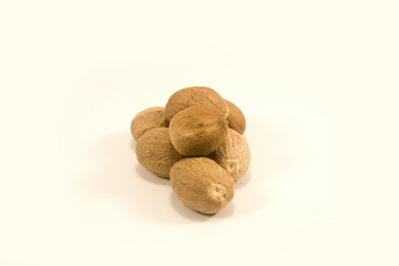 Fototapeta na wymiar Nutmeg isolated on white