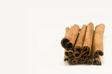 Cinnamon sticks isolated on white