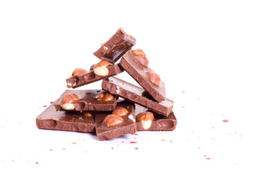 Chocolate tower with crumb