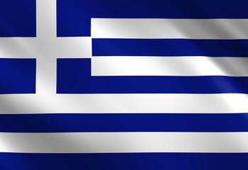 Greece flag waving in the wind