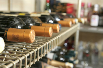 wine in beverage store