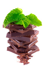 Chocolate  on white background