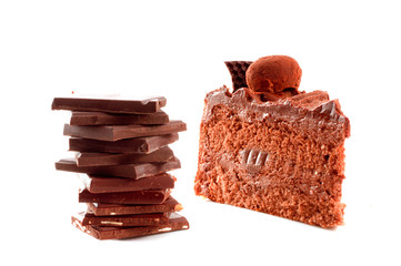 Chocolate  on white background