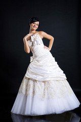 Young attractive woman in wedding dress