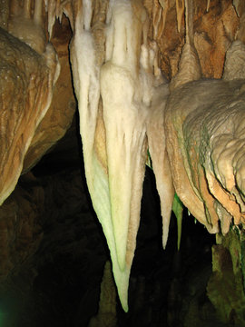 Crystal beauty of stalactites