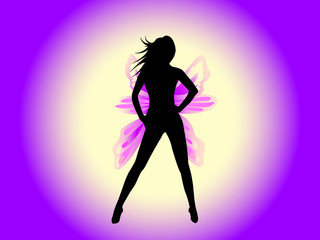 sexy and brightness woman-butterfly