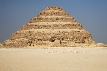 Ancient step pyramid of Djoser (Zoser) in Egypt, near Cairo