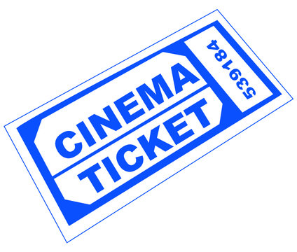 blue numbered cinema admission ticket - illustration