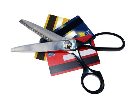 Credit card and scissors
