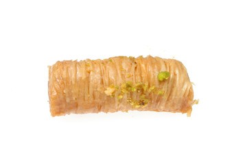 Single Greek pastry isolated on white