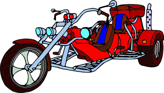 vector - three wheels  motorcycle isolated