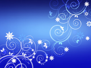 Chistmas floral background on blue