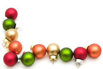 colorful christmas balls on white background