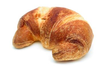 Italian brioche or french croissant isolated over white.