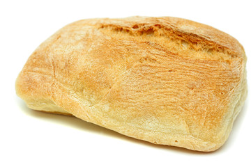 Typical home-made mediterranean bread isolated over white