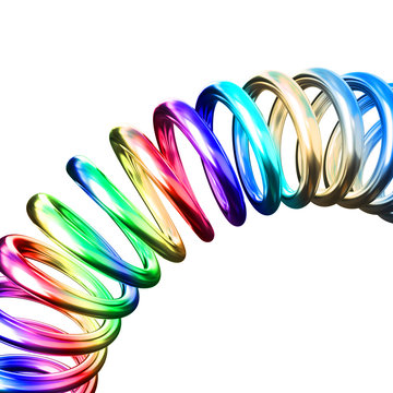 Fine Image 3d Of Metal Spring Background Rainbow