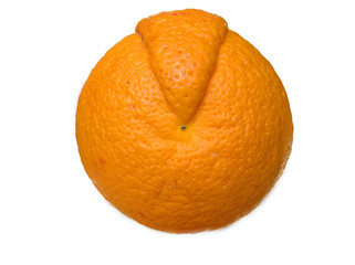 juicy orange on a white background