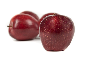 Delicious red apples,focus on first apple