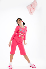 Young woman in house dress