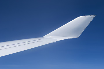 Wingtip with wing-let of passenger airplane