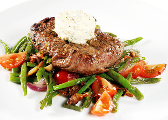 Beef Steak with Butter and Vegetable Julienne