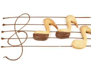 Musik Noten - Musiknoten Plätzchen zu Weihnachten mit Schokolade