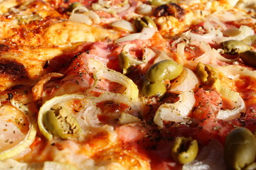 close up of italian pizza ..