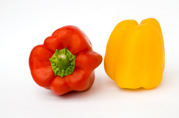 Colorful peppers isolated on white background